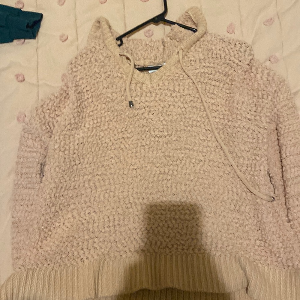 large pink teddy bear sweater with hood